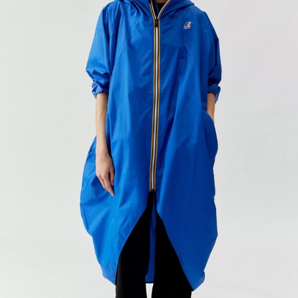 K-Way Urban Outfitters Royal Blue Le Vrai Rennes 3.0 Packable Poncho Raincoat - Picture 1 of 8